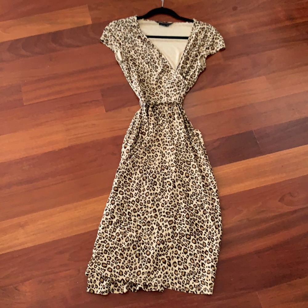 BCBG Maxazria M animal print wrap dress